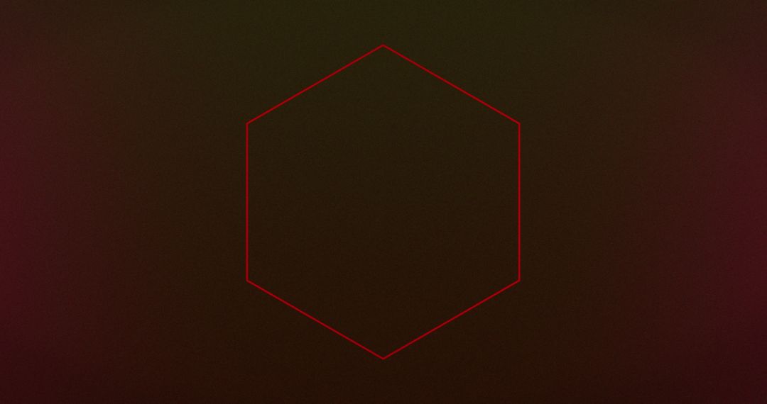 Red Neon Hexagon Glowing on Dark Modern Background