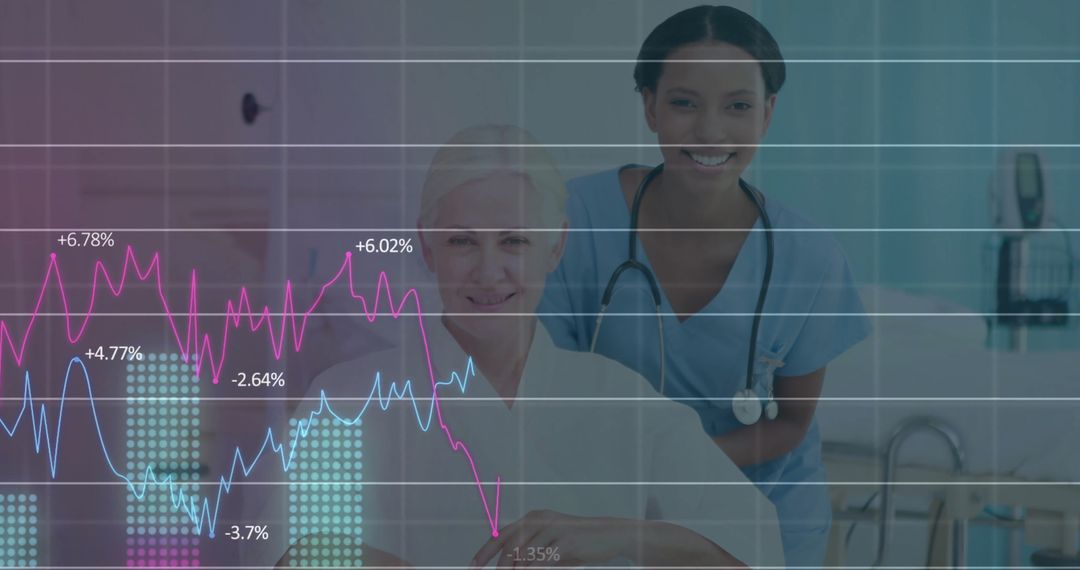 Medical Professionals Analyzing Digital Data Trends
