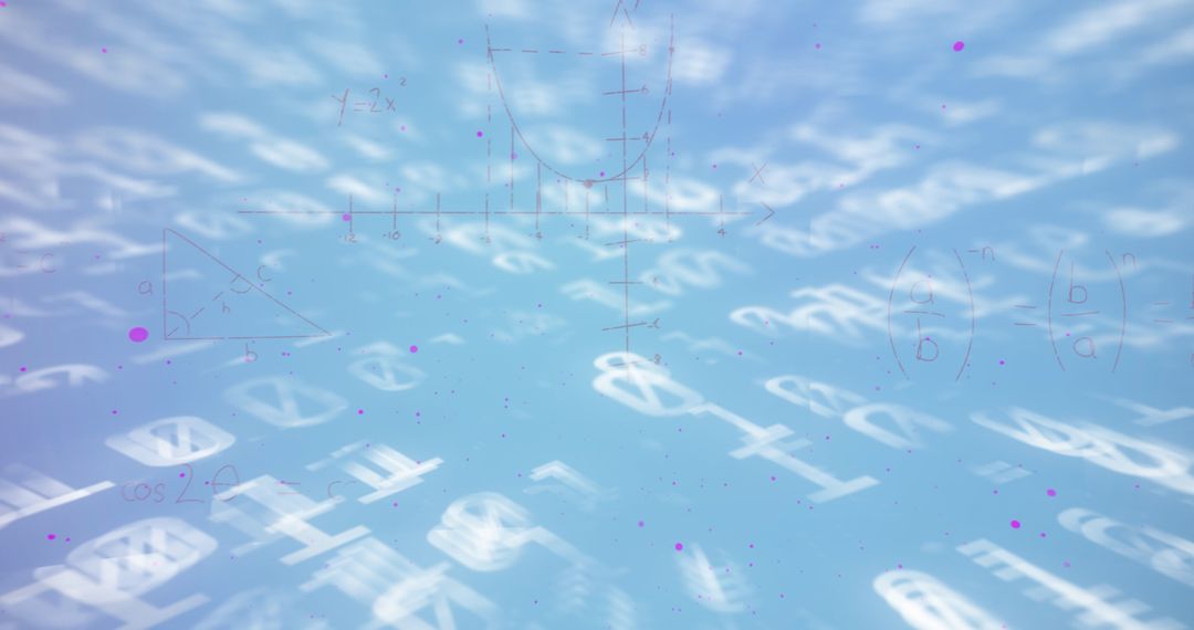 Digital Math Equations on Abstract Blue Background