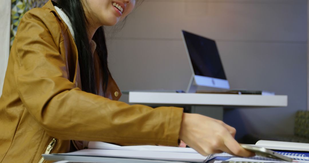 Young Woman Studying at Desk with Laptop - Free Images, Stock Photos and Pictures on Pikwizard.com