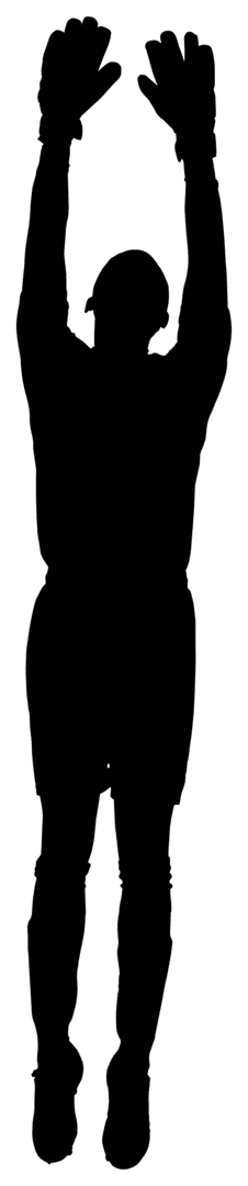 Dynamic Silhouette of Male Goalkeeper on Transparent Background
