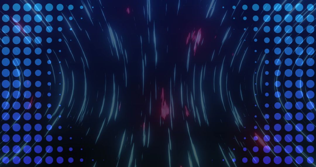 Abstract Blue Light Trails with Dotted Frame Background