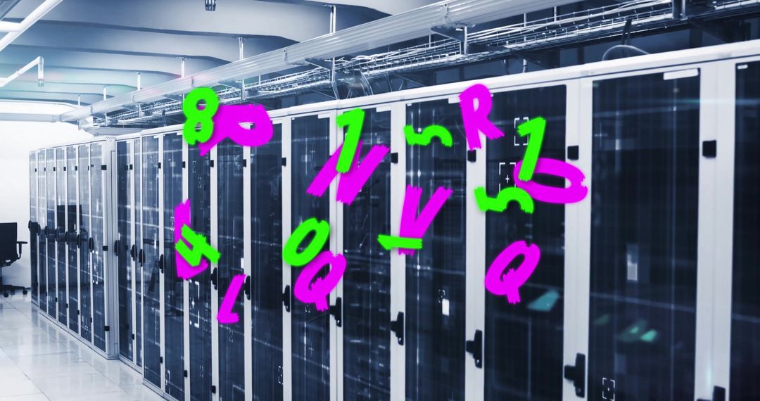 Modern Data Center with Floating Digital Elements