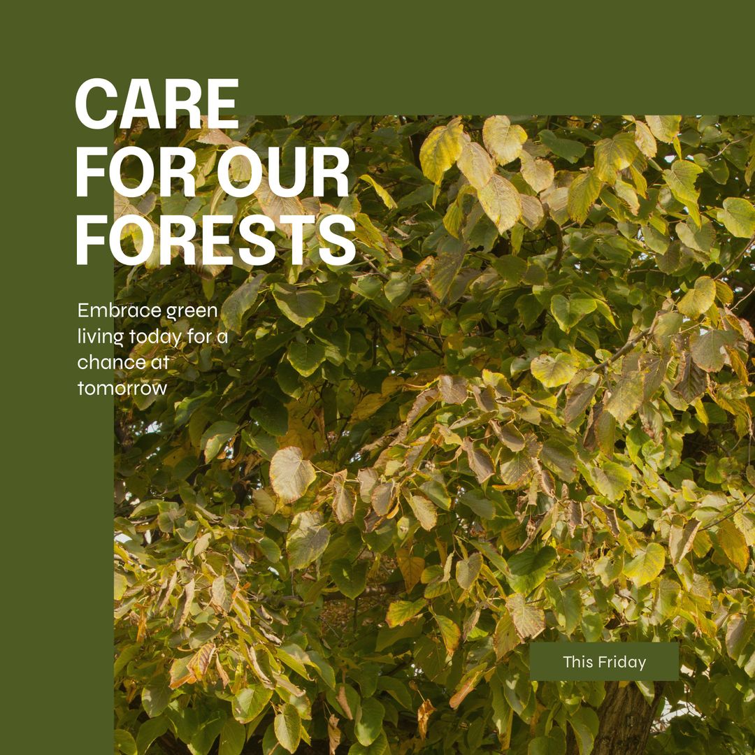 Lush Forest Leaves Encouraging Green Living and Environmental Awareness