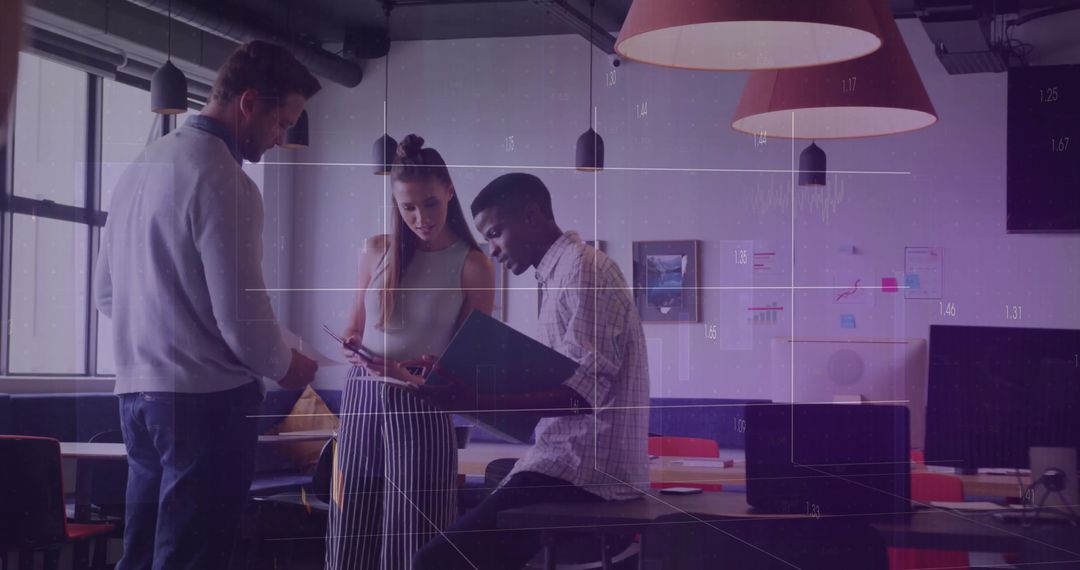 Team of Diverse Professionals Collaborating in Modern Office Space