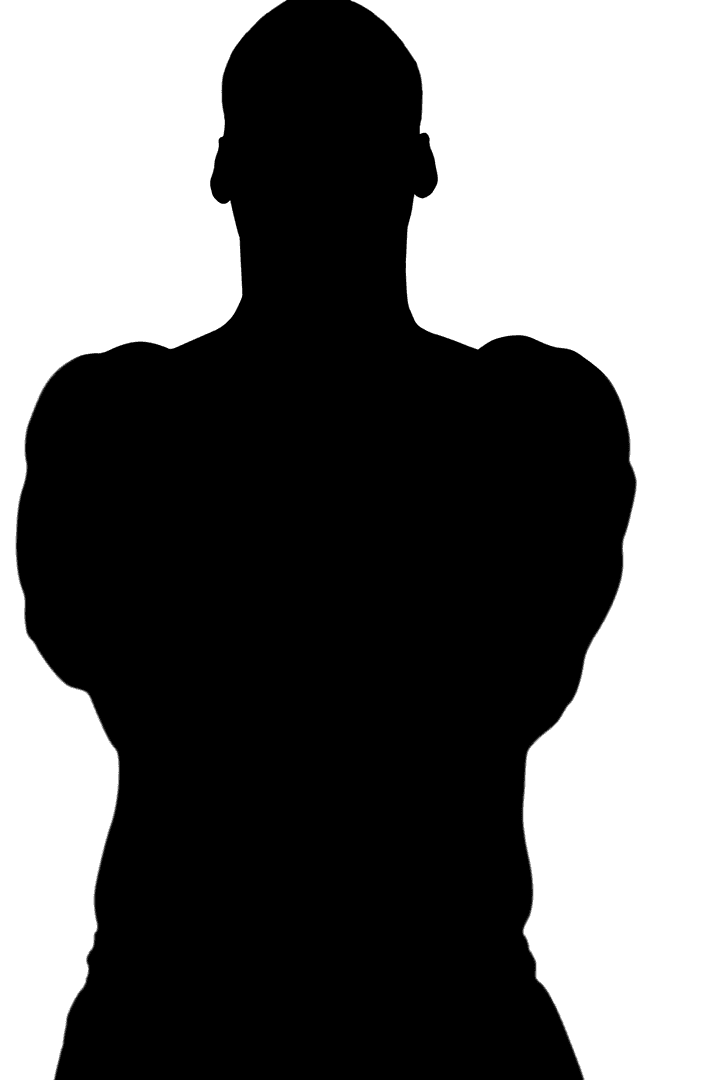 Silhouette of Fit Male Athlete in Dynamic Pose on Transparent Background