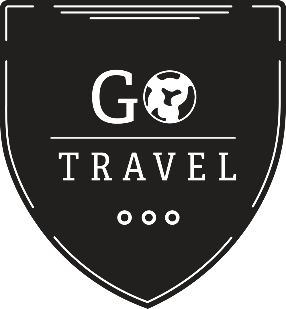 Go Travel Icon on Transparent Background with Shield Design