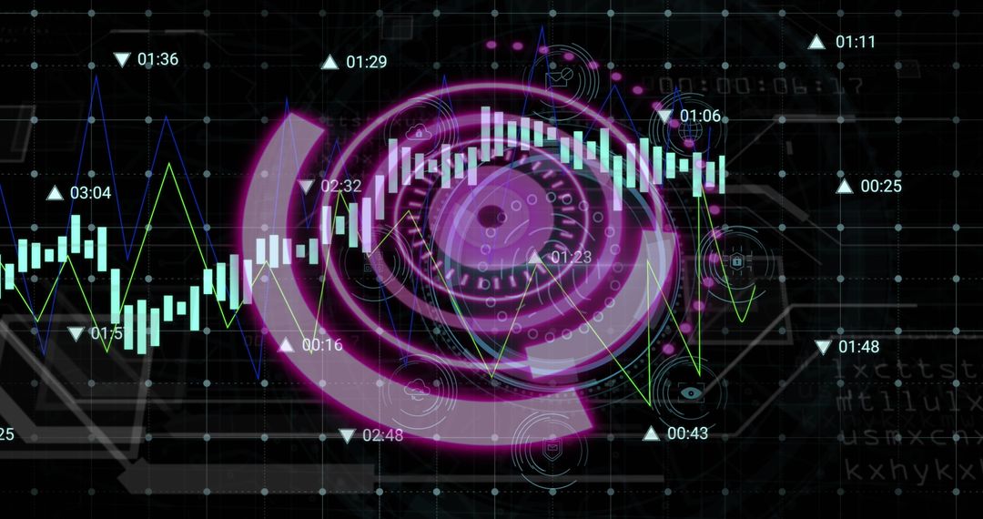 Futuristic Data Analytics Background with Circular Element