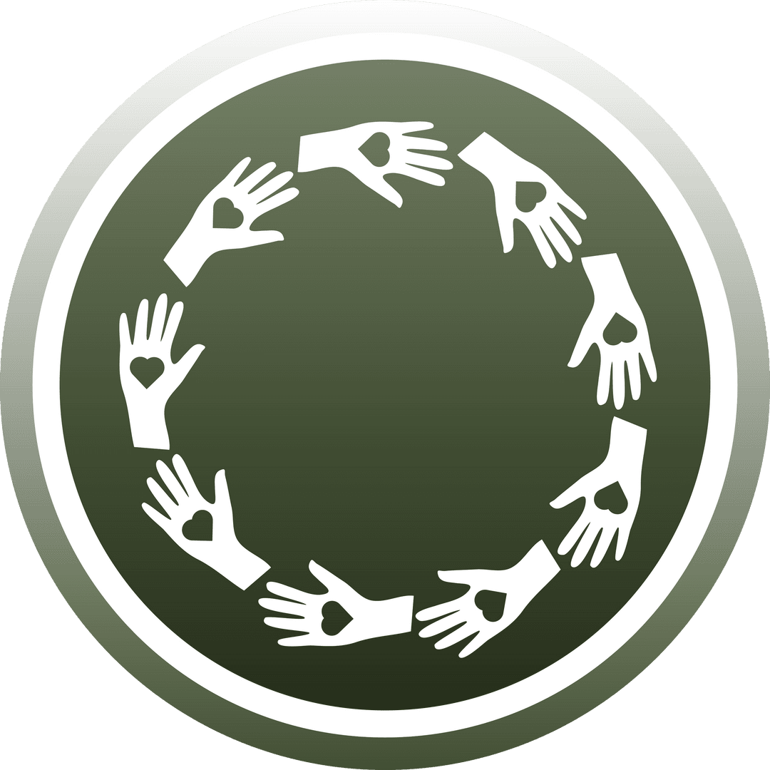 Transparent Symbol of Unity with Hands Forming Circle