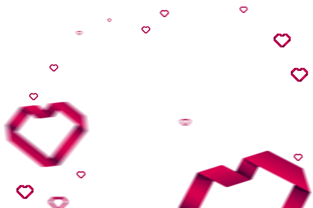 Transparent Pink Heart Illustration with Vector Design on Clear Background