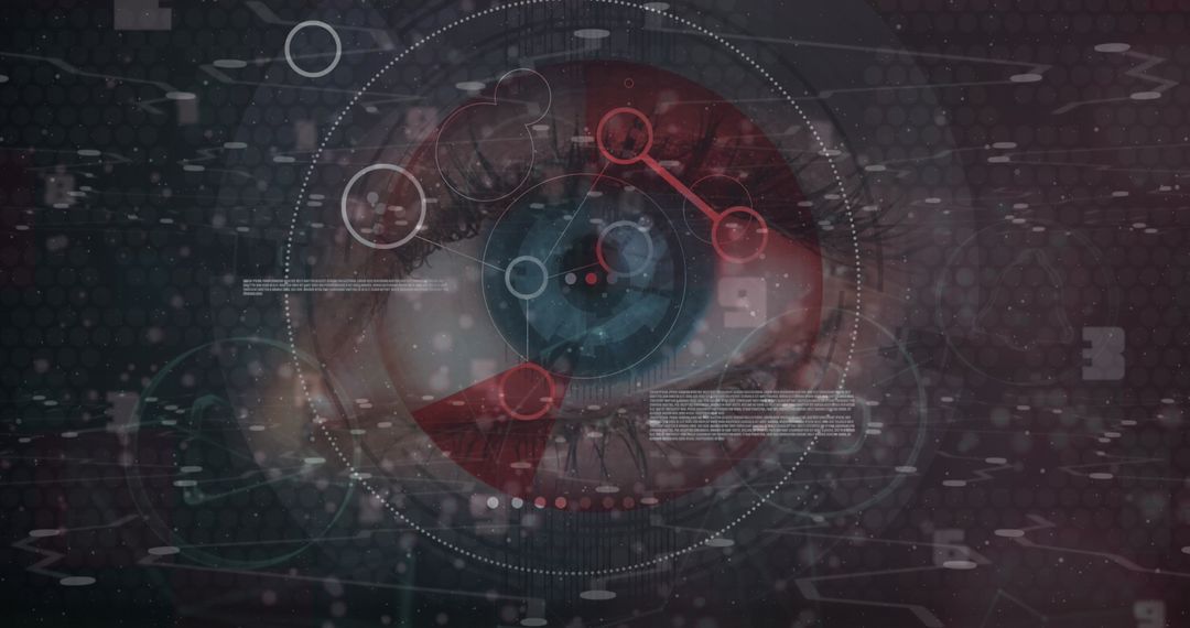 Futuristic Eye Overlays with Digital Graphics and Data Visuals