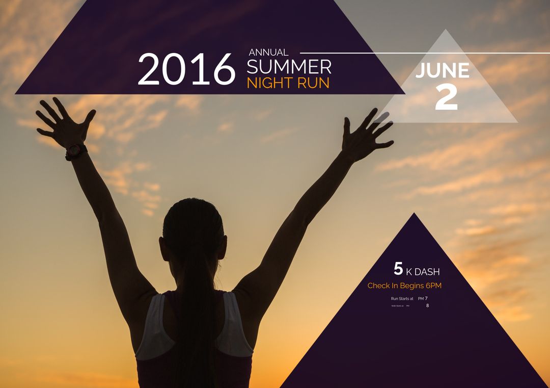 Annual Summer Night Run Silhouette at Sunset