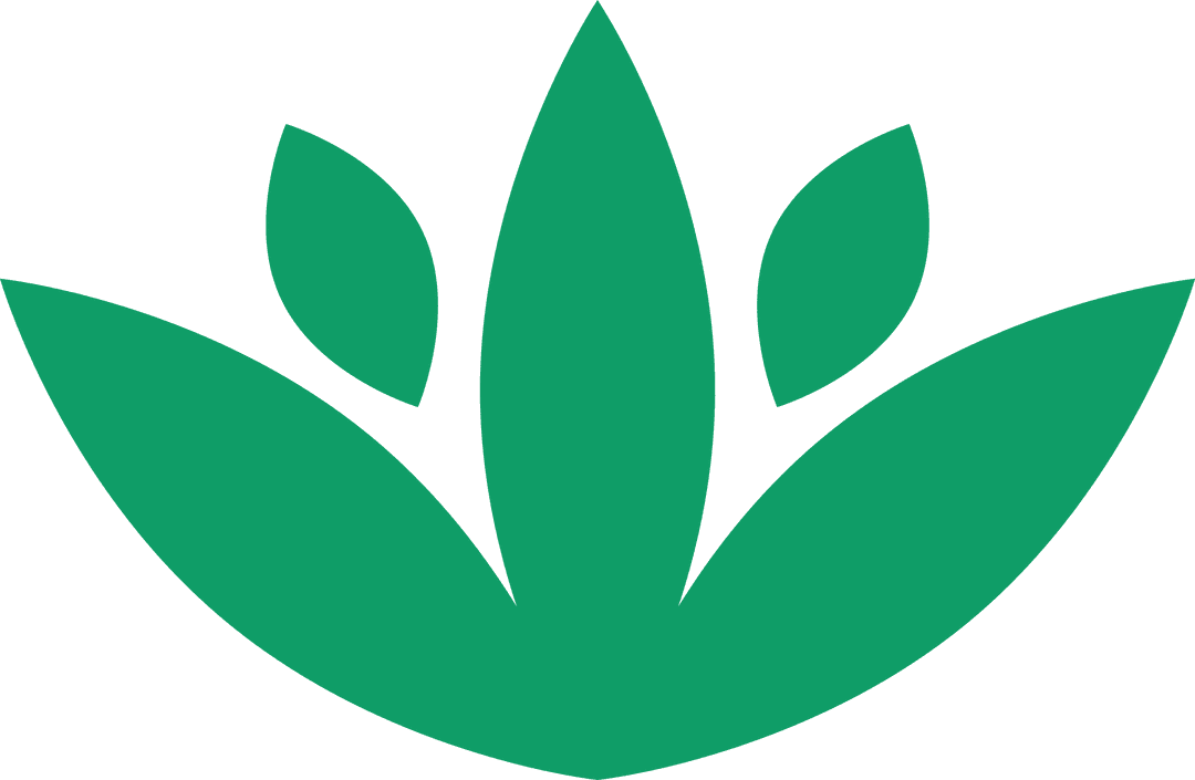 Abstract Green Plant Logo Design on Transparent Background