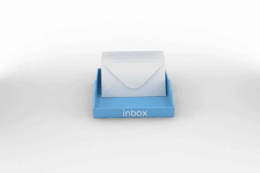 Digital Inbox Illustration with Envelopes on Transparent Background