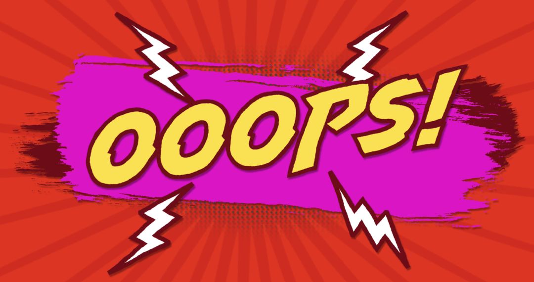 Vibrant Ooops Text with Bold Color Contrast