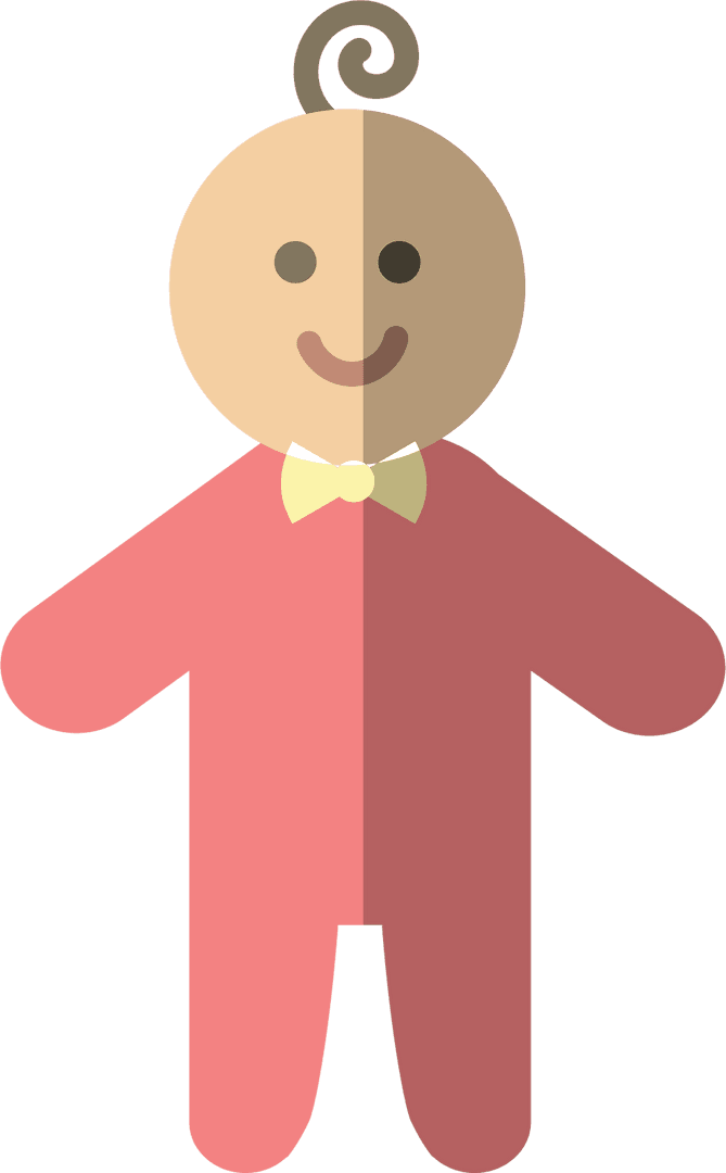 Cartoon Baby Symbol Character on Transparent Background