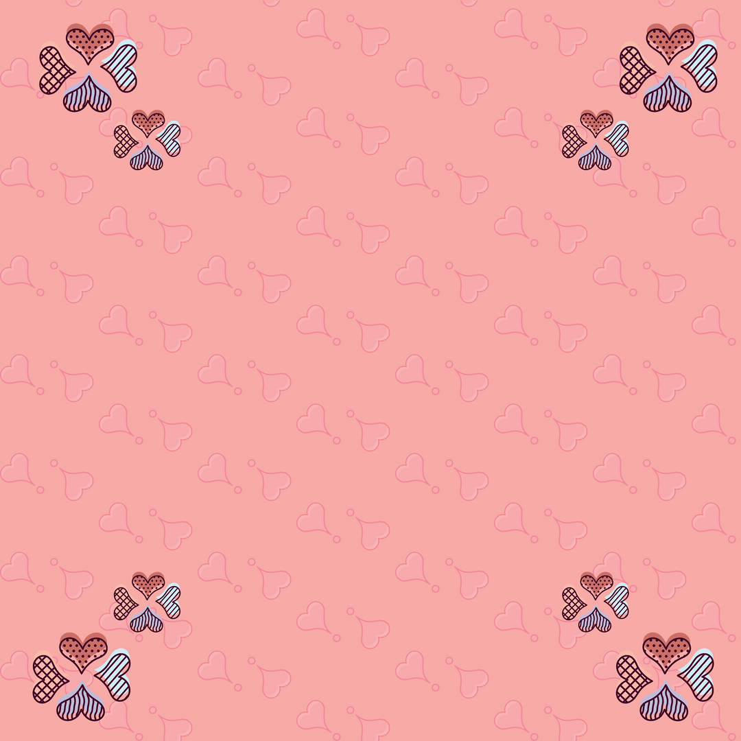 Transparent Heart Pattern on Pink with Vector Design Elements