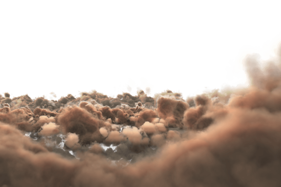 Dynamic Brown Cloudscape with Transparent Background Illustration