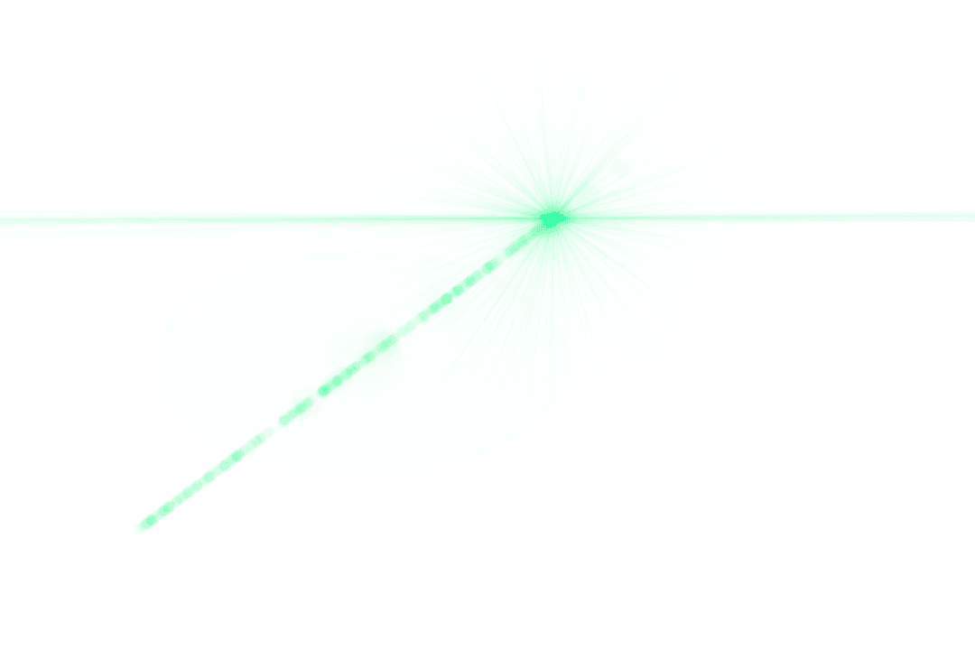 Green Glowing Light Concept on Transparent Background