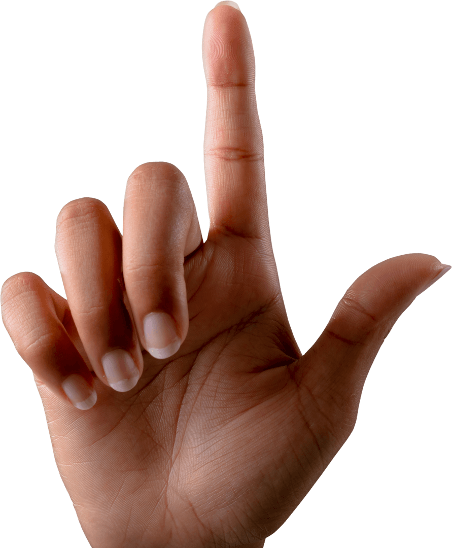 Close Up Hand Gesture with Transparent Background for Business Technology