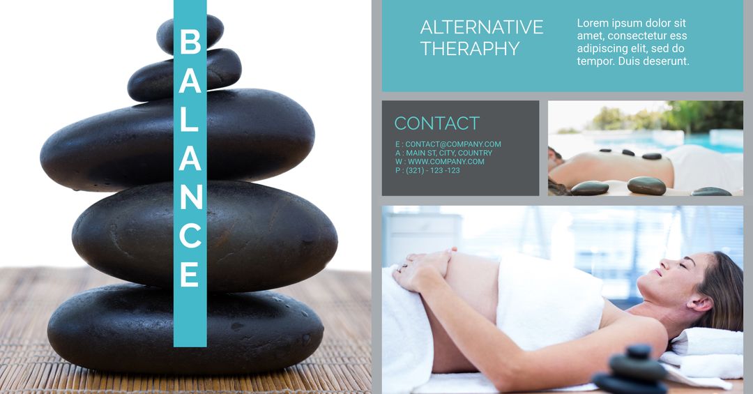 Wellness and Spa Therapy Promotions Featuring Stone Stacking