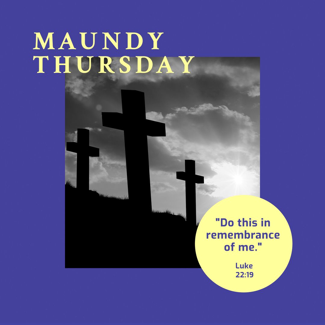 Maundy Thursday Reminder with Crosses Silhouette - Download Free Stock Templates Pikwizard.com