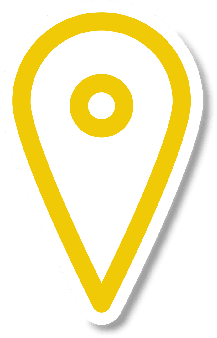 Yellow Map Pin on Transparent Background for Marking and Stamps