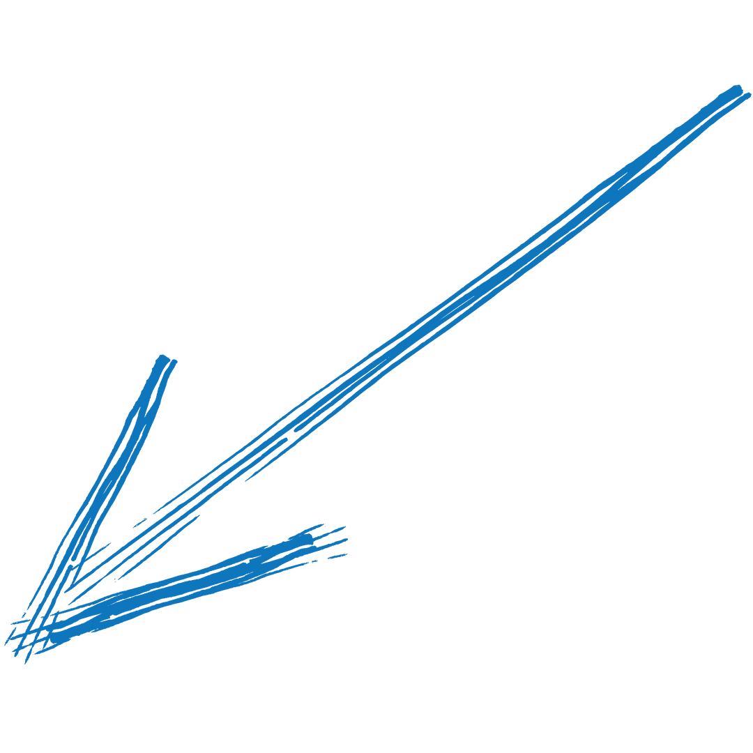 Blue Sketch Arrow on Transparent Background for Directions