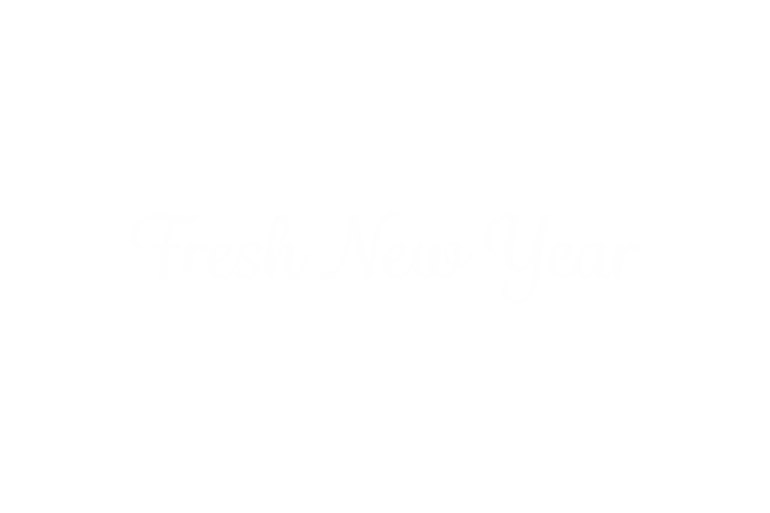 Fresh New Year Text on Transparent Background