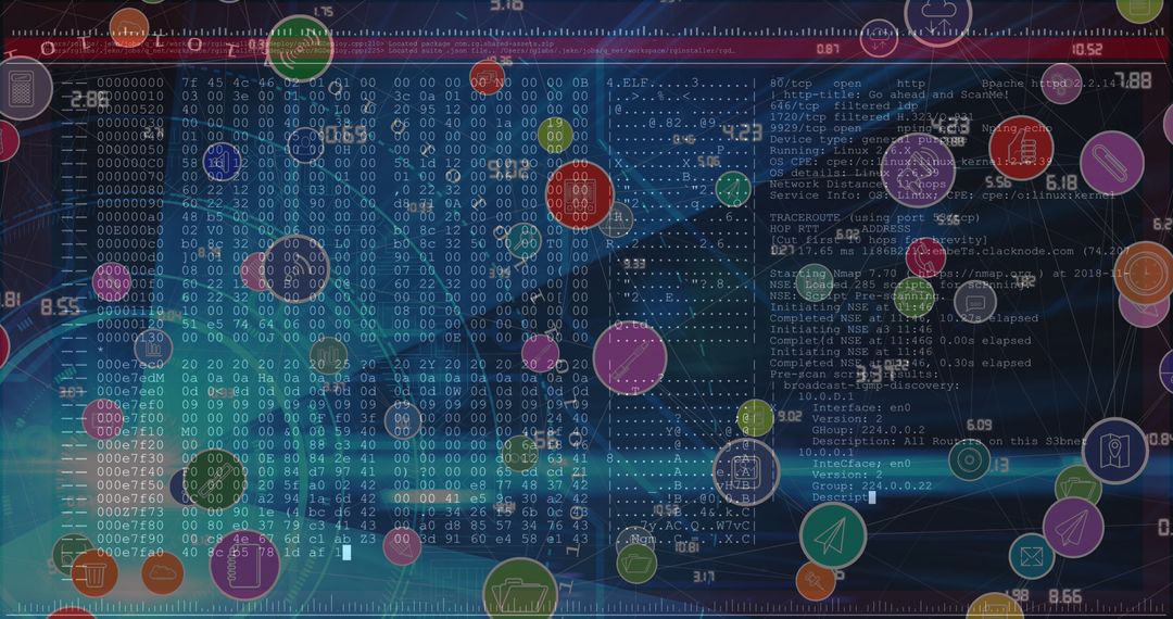 Network Connections with Icon Overlay on Digital Interface
