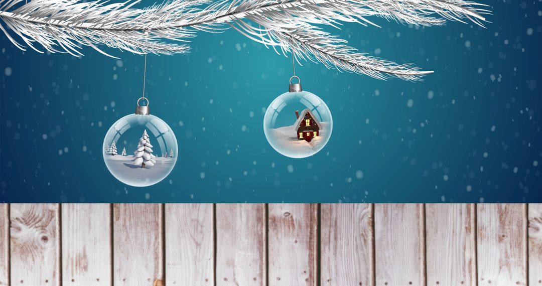 Holiday Ornament Accenting Rustic Winter Setting