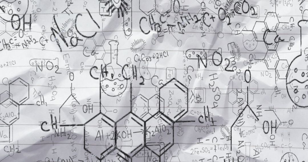 Scientific Notations: Chemical Structural Formulae Drawn on Paper