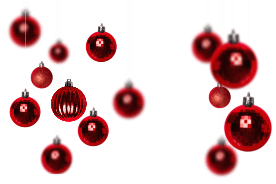 Red Christmas Balls on Transparent Background for Festive Décor