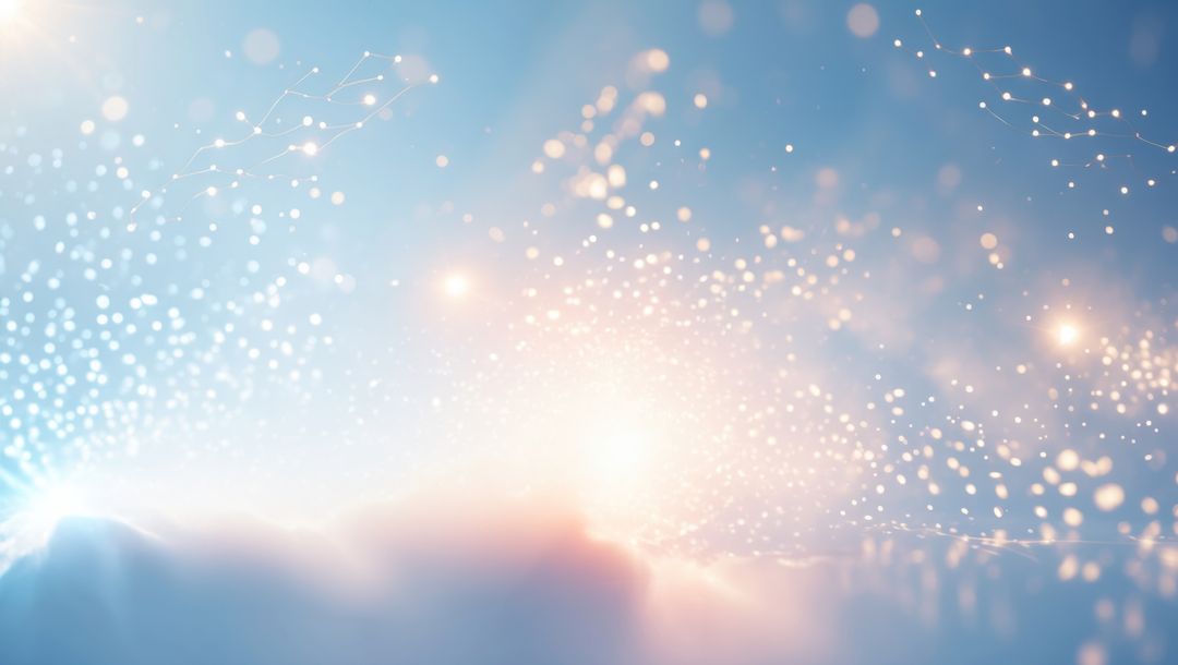 Abstract Luminous Network with Glowing Bokeh and Meteoric Effects