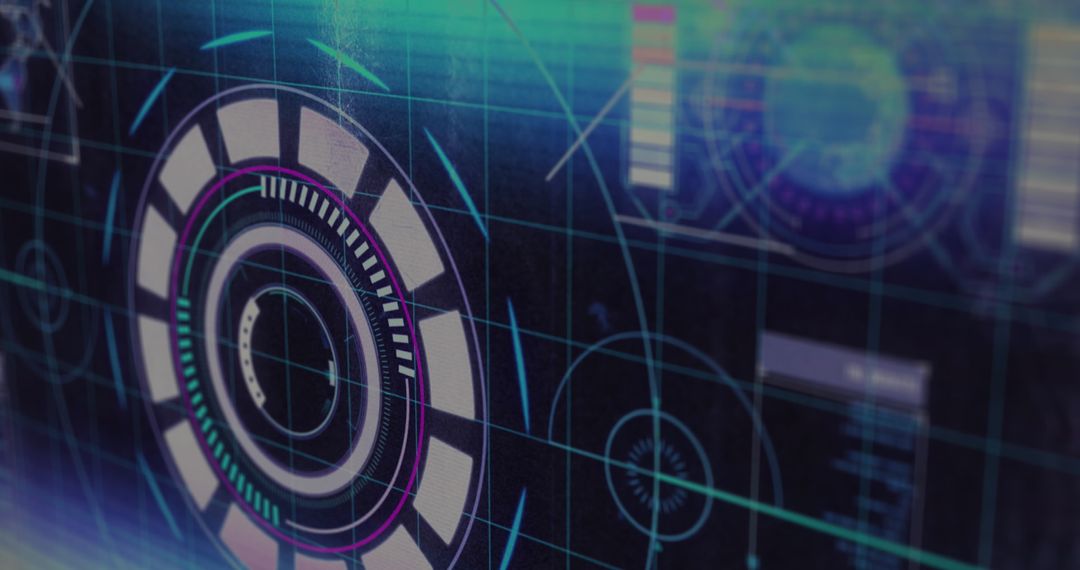 Futuristic Digital Interface with Virtual Data Scanning