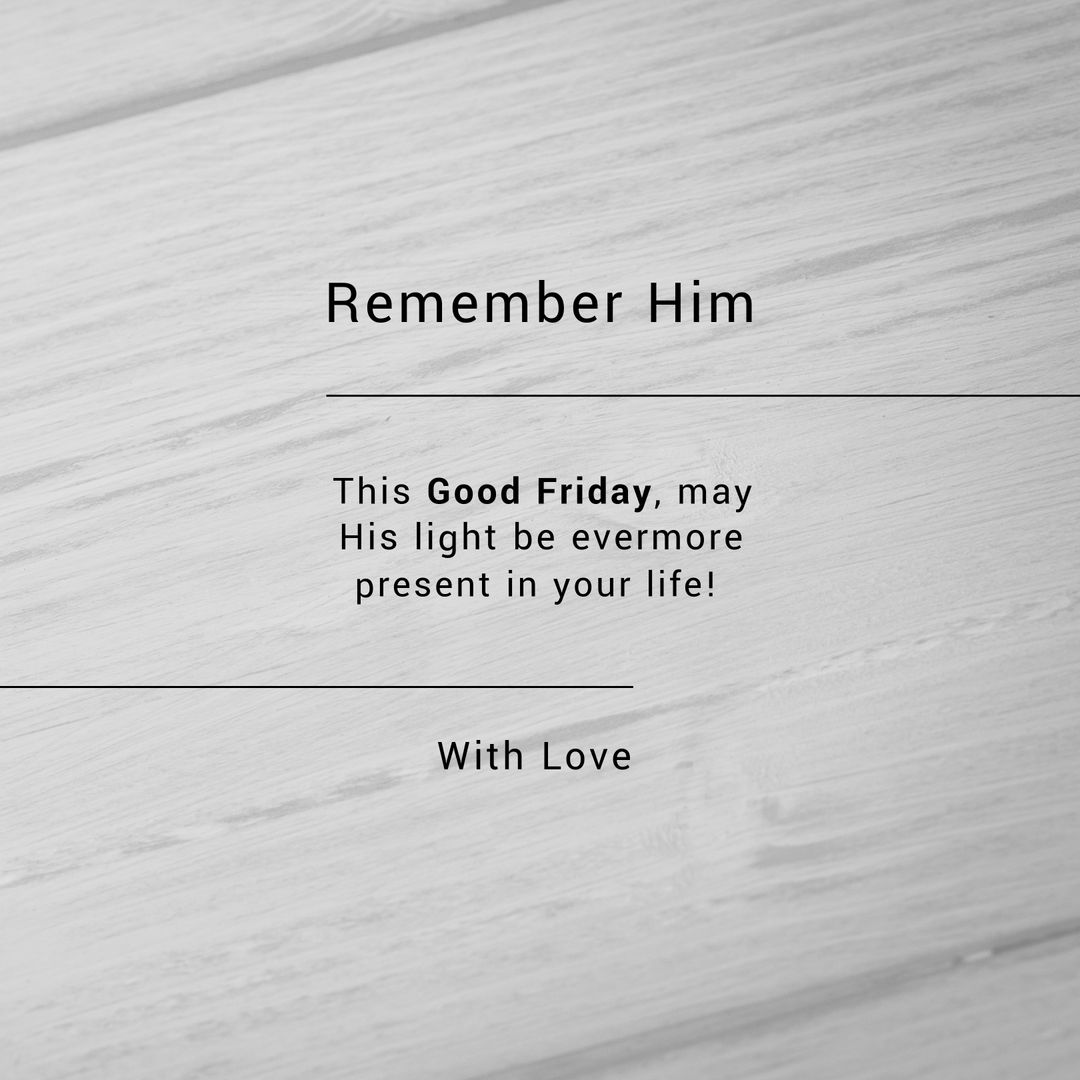 Good Friday Message with Minimalist Design and Gray Background