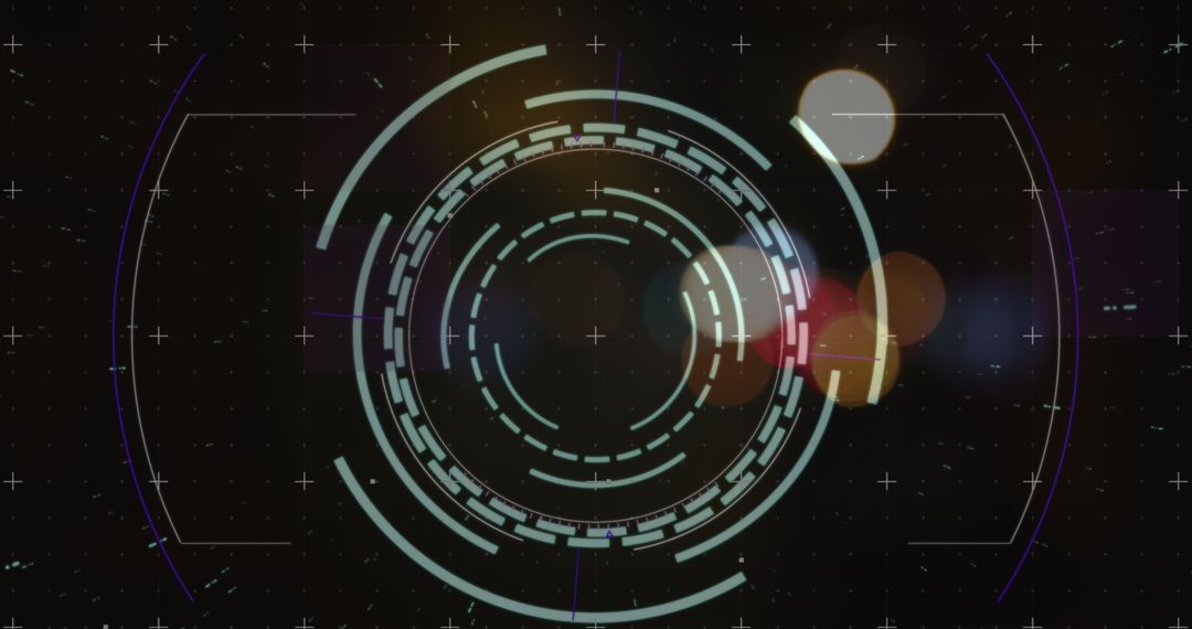 Futuristic Data Processing Interface with Blurred Lights