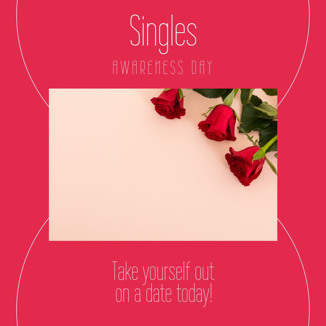 Singles Awareness Day Celebration Concept with Red Roses