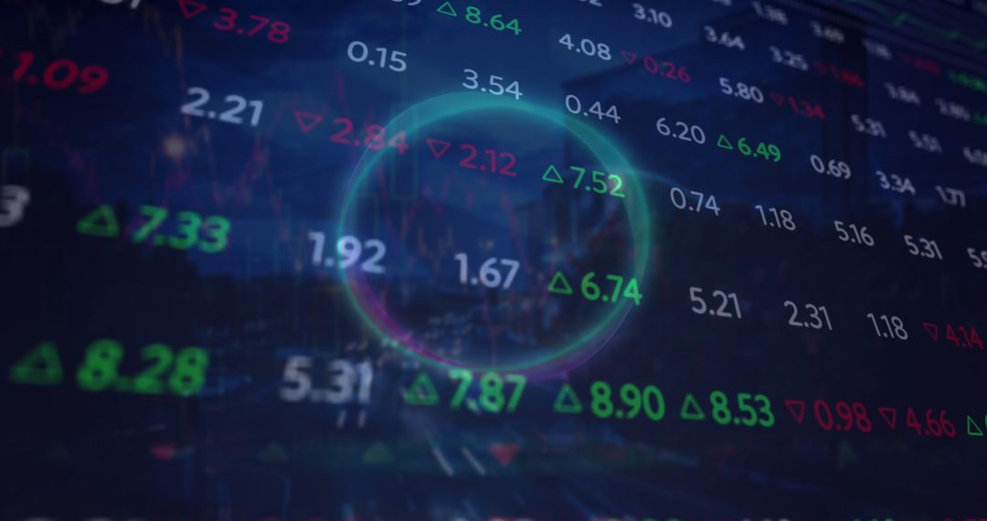 Financial Market Data Display on Dark Background