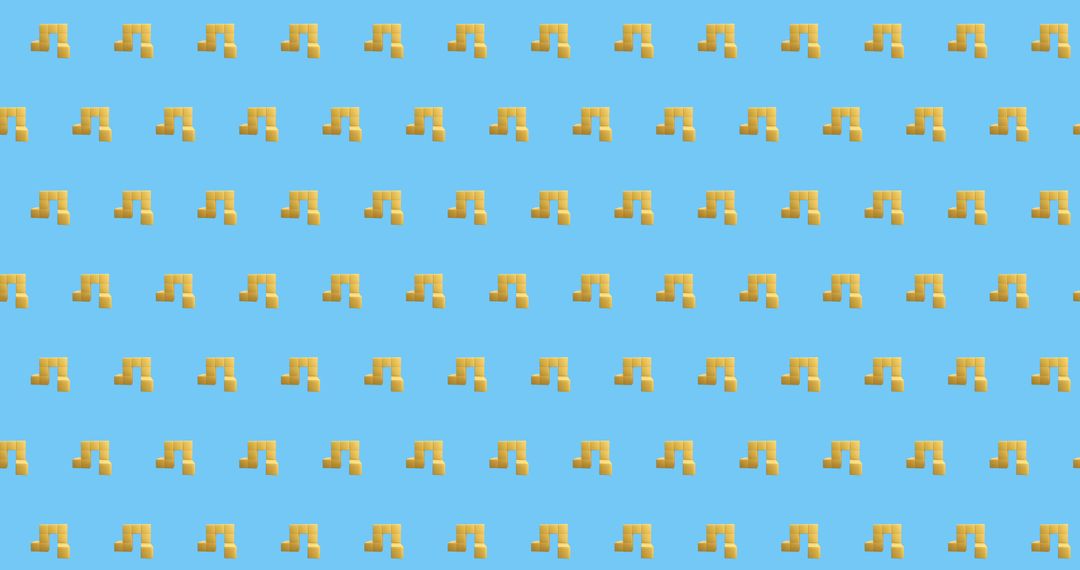 Seamless Yellow Music Notes Pattern on Blue Background