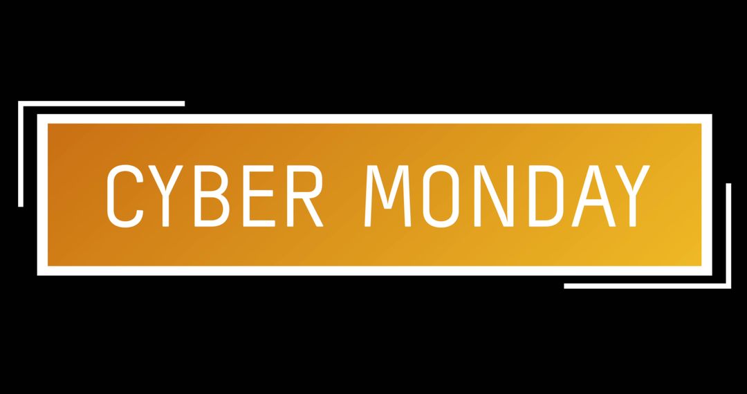 Cyber Monday Text on Black and Orange Background