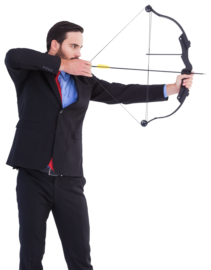 Transparent Focused Businessman Shooting Bow And Arrow - Download Free Stock Images Pikwizard.com