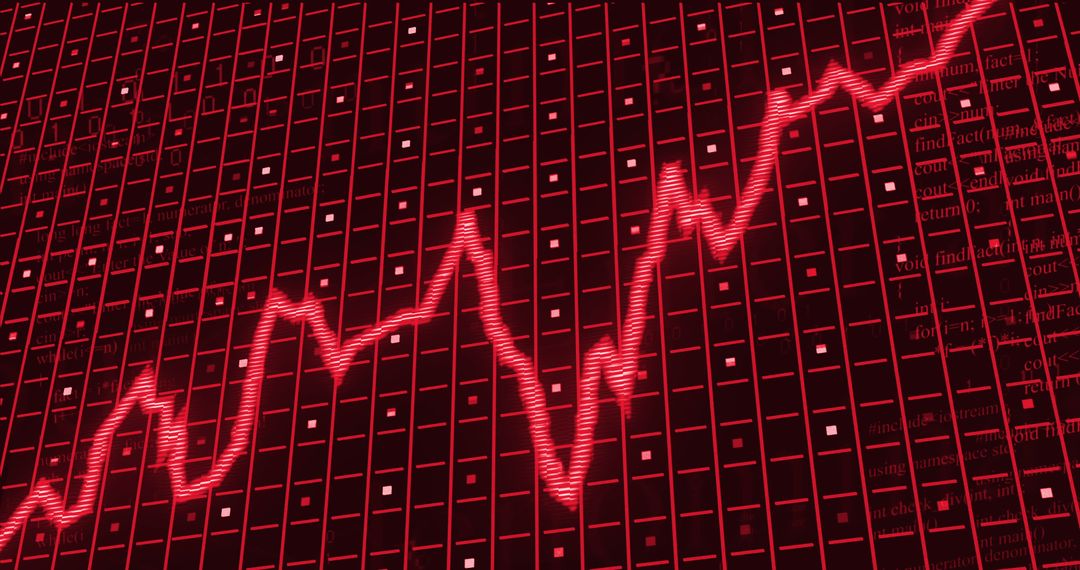 Red Financial Graph Depicting Economic Slumpflation Concept