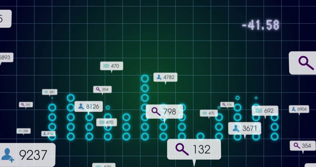 Futuristic Data Dashboard with Glowing Analytics Visualization