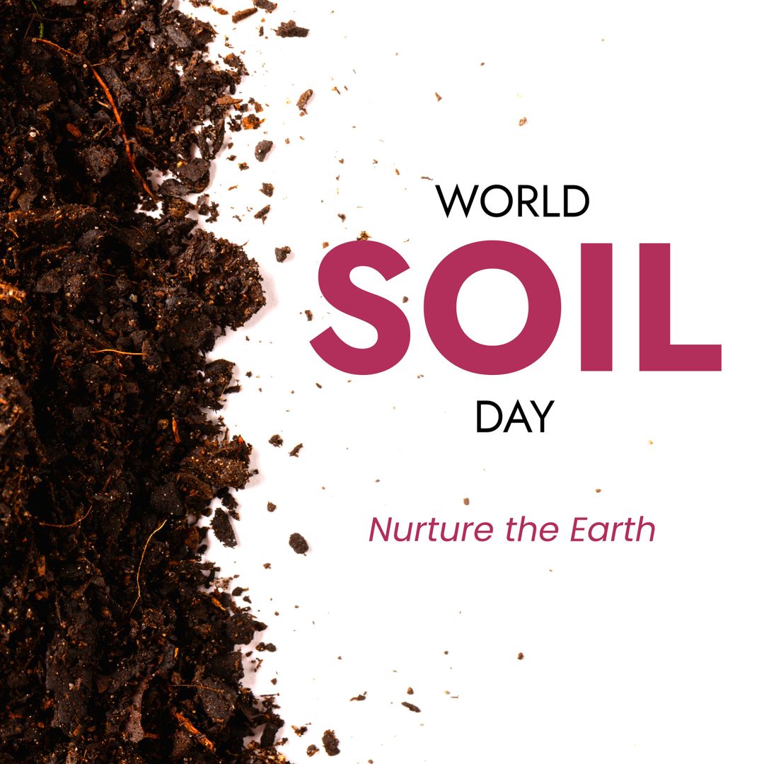 World Soil Day Celebration with Soil and Message on White Background