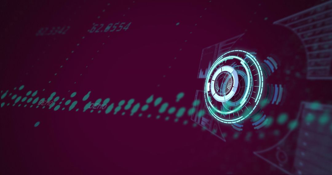 Futuristic Data Processing with Digital Interface Elements