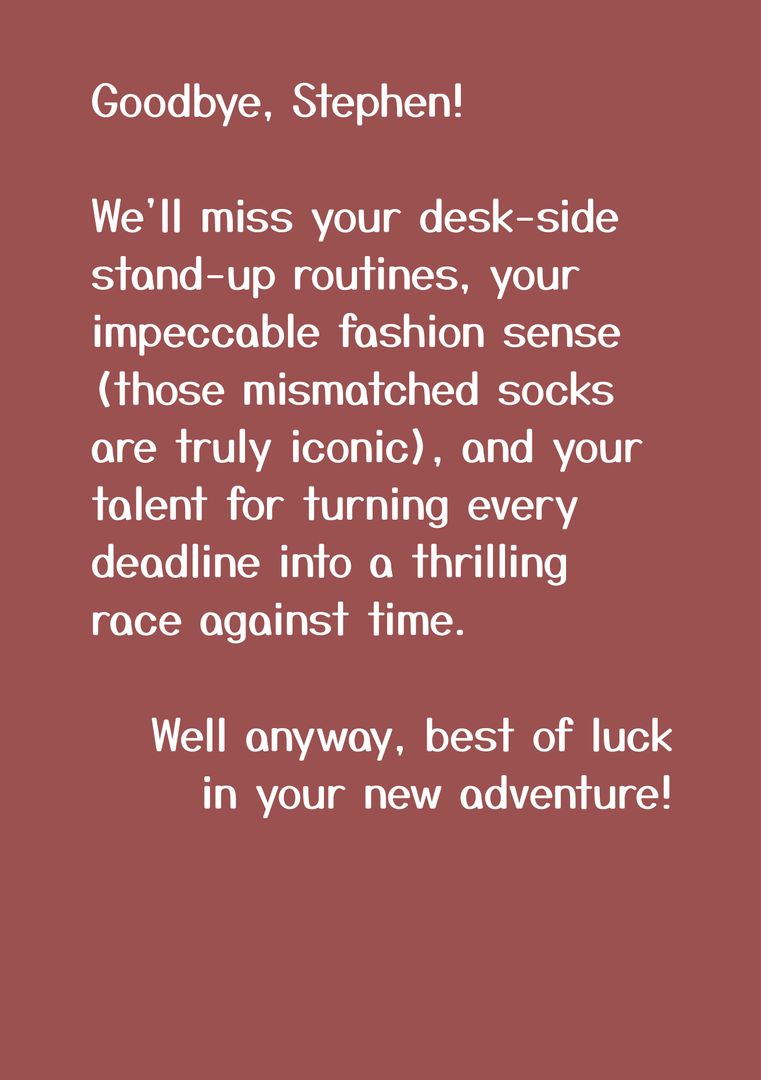 Heartfelt Farewell Message Card for Colleague Leaving - Download Free Stock Templates Pikwizard.com