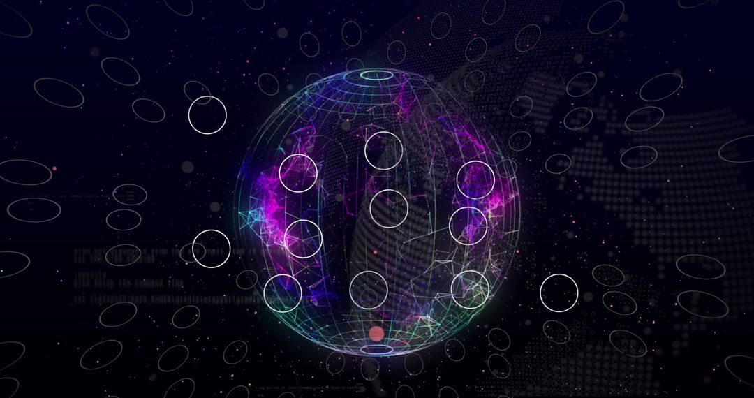 Futuristic Digital Globe with Glowing Network Connections