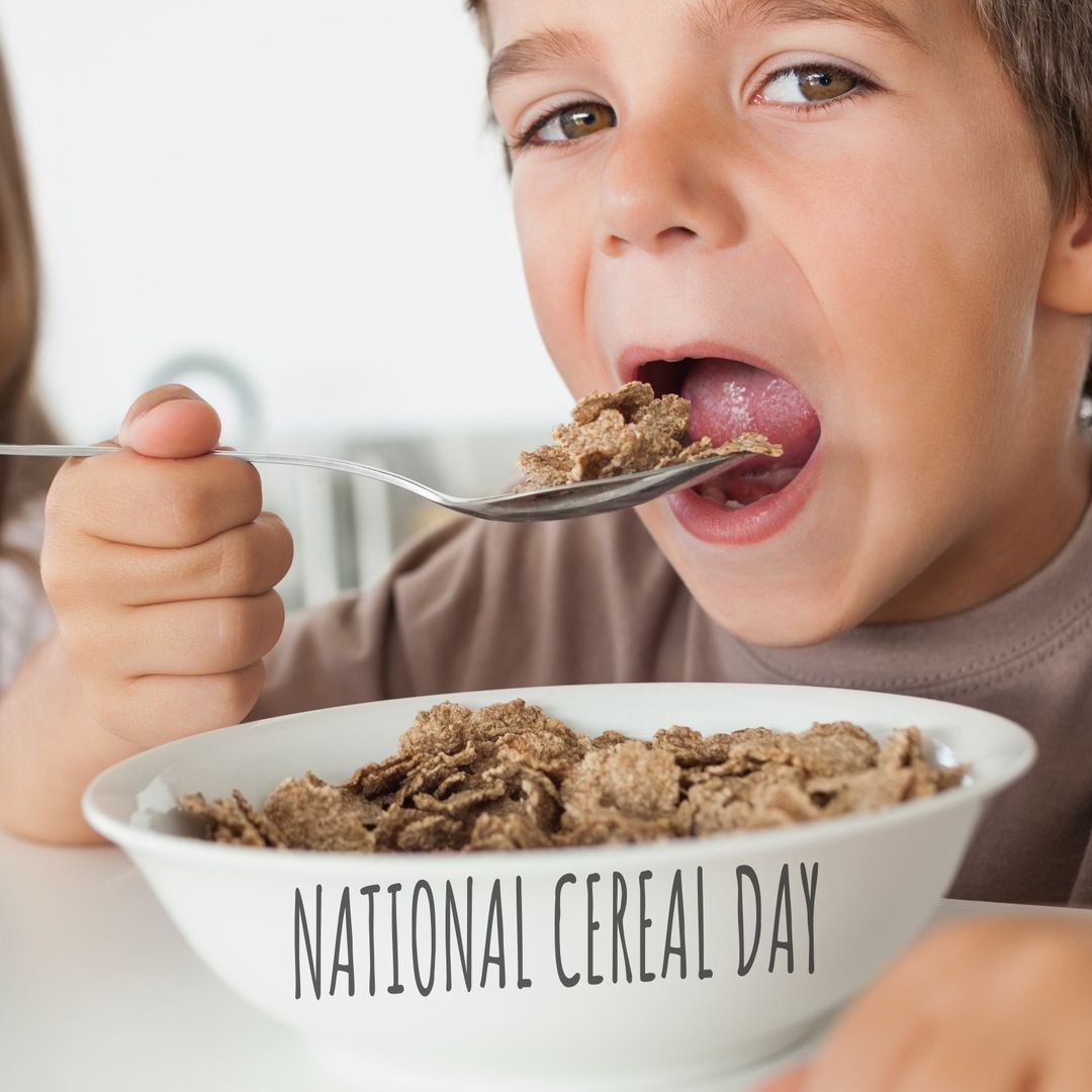 Child Enjoying Breakfast on National Cereal Day