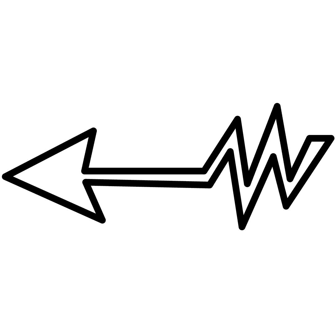 Simple Black Arrow Icon on Transparent Background